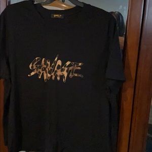 Savage plus size tie in the front tee-never worn
